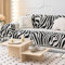 Gualiy Bezug Sofa 130x180cm, Zebrastreifen mit Fransen Couch Überzug 1 Sitzer Sofaüberwurf Kratzfest Schwarz Sofa Überzug für Wohnlandschaft