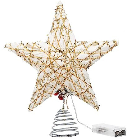FONDOTIN Leuchtender Baumwipfelstern Christbaum Topper Stern Vintage- Led Lichter Christbaumspitze Leuchtende Baumspitze Urlaub Baumspitze Led-baumspitze Weihnachtsbaum Eisen Zubehör
