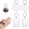 NATOSU 4 Stück Schlüsselanhänger für Bilderrahmen, Acryl Foto Schlüsselanhänger, Herz Schlüsselanhänger,Geschenk für Männer, Frauen, Geburtstag, Jahrestag, transparent