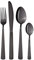 GRÄWE Set di posate per 4 persone, in acciaio inox, colore nero, 16 pezzi, lavabili in lavastoviglie, serie Atene