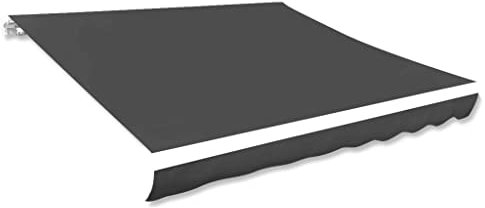 AUVYI Markisenbespannung Canvas Anthrazit 3x2,5 m Markisen Ersatzstoff Markisenstoff Wechseln Balkonmarkisen Sonnenschutz Stoff Außen Markisenstoff Wasserdicht Hochwertiges Ersatztuch