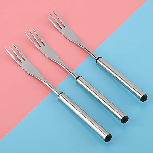 Greensen 6 Tenedores para Fondue de Acero Inoxidable, Pinchos de 18 Cm, Tenedor para Fondue, Pinchos para Fondue Conde Acero Inoxidable, Tenedores Largos para Tartas, Chocolate, Fruta,