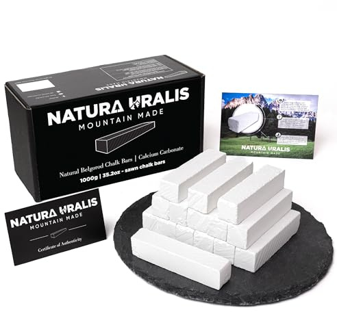 Natura Uralis Premium Belgorod Gesso Segato | 1000g di Barrette Di Gesso Bianco - Incredibile Croccantezza, Soddisfacente Consistenza Terrosa, Vellutata e Solida, Sensazione ASMR