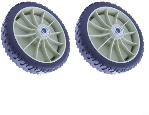 Universal-Rad für Handrasenmäher, 195 mm Gummi-Vorderrad für Rasenmäher-Teile (2 Stück), 19YUJX16365ZYRH66214OSQLE