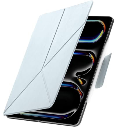PITAKA Custodia Folio per 2024 iPad Pro 13 Pollici, Supporto Magnetico per iPad Pro, Copertura Folio Sottile, 4 Angoli di Posizionamento con Supporto per Apple Pencil [MagEZ Folio 2] Blu