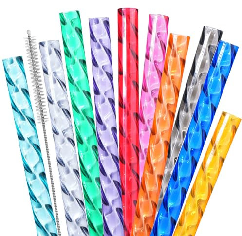 Pajitas reutilizables para reemplazo de taza Stanley, pajita de plástico extralarga de 12 pulgadas para vasos de 40/30 onzas, pajitas duras transparentes para Stanley, pajita grande de 10 mm de ancho