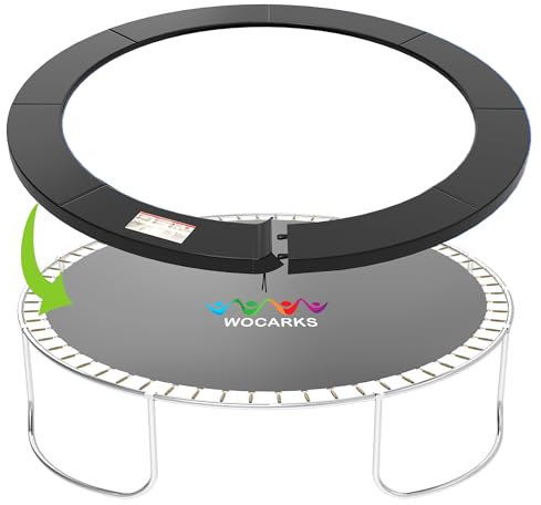 wocarks Trampolin-Pad, 3 m, 3,6 m, 4,3 m, 4,6 m, 4,8 m, 4,9 m, Trampolin-Ersatz-Sicherheitspolster, wasserdicht und reißfest, Sicherheitsfederabdeckung, rundes Rahmenpolster (Schwarz, 4,2 m)