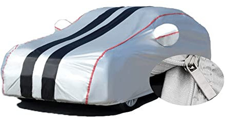 Autoplane Wasserdicht Atmungsaktiv Passend Für Renault Clio 5 2019-2023, mit Reißverschluss und Oxford-Stoff Draussen Autoplane, Vollgarage Autoabdeckung für Schnee Regen Staub Hagel Schutz(D)