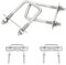0XBIT Boulon en U M6, 4 Pièces Boulons en U 60 X 80 mm en Acier Inoxydable, M6 Boulon en U avec 8 Écrous et 4 Plaque de Cadre, pour Jardin, Plomberie, Installation Solaire Fixe
