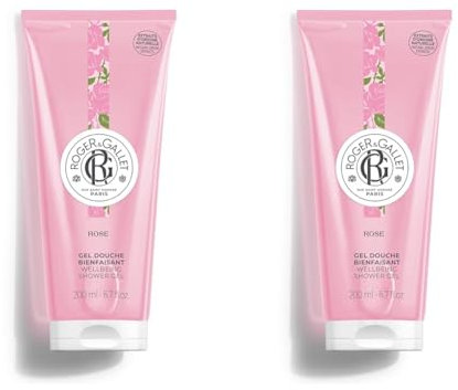 Roger&Gallet - Gel Douche Bienfaisant Rose 200ml - Aloe Vera - Base lavante 100% d'origine végétale - Mousse Onctueuse (Lot de 2)