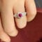 CWLPSL Infinity Promise Ring 14K Weißgold Mosambik Echter Rubinring mit Diamanten für Frauen Geformter Rubin Handgefertigter Schmuck für sie Rubinring für Frauen
