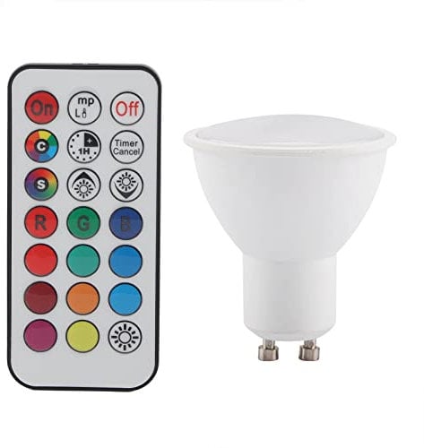 XIASABA Nouveau GU10 3W RVB Blanc Chaud Ampoule LED à Couleur Changeante Lampe avec Télécommande Ampoule LED Changement de Couleur Dimmable Blanc Chaud RVB Ampoules LED