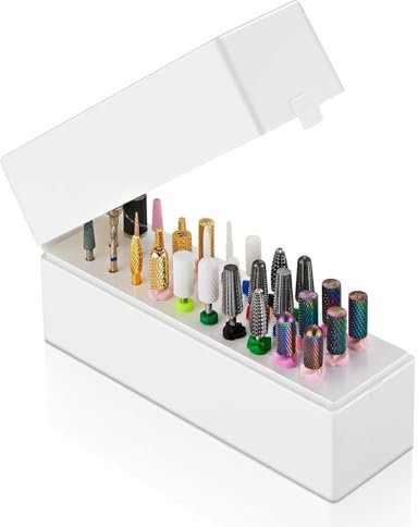 Makartt Nail Drill Bits Holder - Dustproof Stand Displayer Organizer Container 30 Holes Manicure Tools (Not Inlcude Drill Bits)