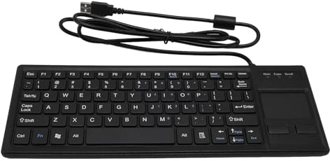 BONKZEBU Mechanische USB -Tastatur Industrial, Waterresistente Integrierte Touch Industrial -Tastatur mit Touchpad für Laptop Notebook PC, Waterresistant Kabel, USB