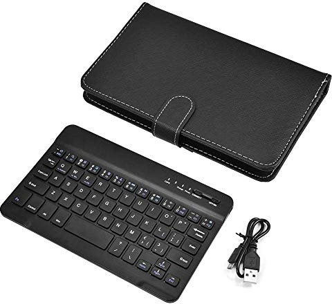 Gorise Universal Bluetooth Keyboard Case with Stand for Android, Windows & iOS Durable PU Leather Protective Cover for Smartphones