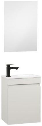 Kometmöbel Conjunto Mueble de baño 40 cm con Lavabo y Espejo 100% montado (Cachemira 40cm, con Espejo)