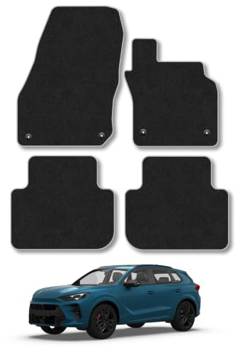 CUPRA Terramar (2024+) Carpet Car Mats | Grey Edge Trim Tailored Fit Floor Mats Full Coverage Protection Accessories Easy Clean Anti Slip Made in the UK