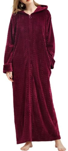 Oanviso Bademantel Lang Super Flauschig Damen Mit Reißverschluss Winter Warm Badeponcho Badetuch Weich Bequeme Zuhause Pyjama Morgenmantel Kuschelig Fleece Hausmantel