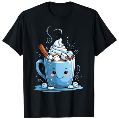 Tasse de Chocolat Chaud avec Guimauves et Cannelle T-Shirt