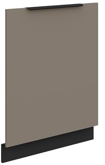 Kuechen-preisbombe Frontblende für vollintegrierten Geschirrspüler 60 cm ARIA Sandgrau Ultra matt + Schwarz matt, hochwertige Fronten mit Anti Fingerprint Beschichtung Küchenzeile Küchenblock