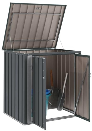 vidaXL Gartenlagerbox Schwarz 101,5 x 82 x 100 cm Stahl