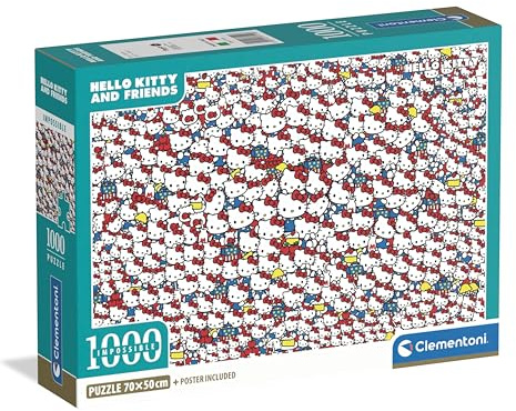 Clementoni Hello Kitty Puzzle 1000 Teile | Puzzle Erwachsene in 70 x 50 cm - Puzzle Erwachsene anspruchsvoll von Clementoni 37119