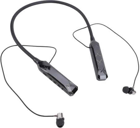LUCKDANO Neckband Bluetooth Earbuds Wireless Neckband Headphones with Bluetooth 5.3, Real-time Battery Indicator, Small Memory Card Slot, and Ear Tips Suitable for Sports - white. (Black)