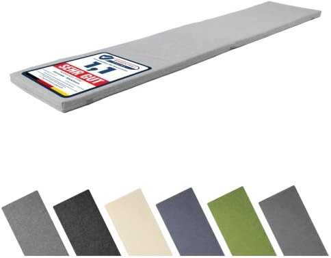 Garronda Bankauflage Outdoor Gartenbank Auflage 180x40 Hellgrau GD-0220 | Dicke: ca. 4 cm, Wasserabweisend, UV-beständig, mit Bändern, als Sitzkissen für Hollywoodschaukel und Gartenmöbel