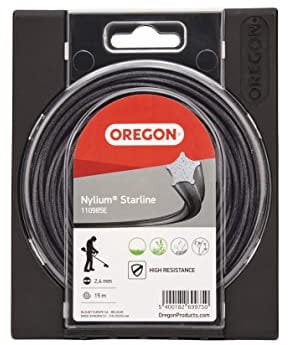 Oregon Nylum Star Trimmerfaden für Freischneider und Rasentrimmer, mit fünf Schneidkanten, strapazierfähiges Nylon in Profiqualität, kompatibel mit Benzintrimmern, 2,4 mm - 15 m (110985E)