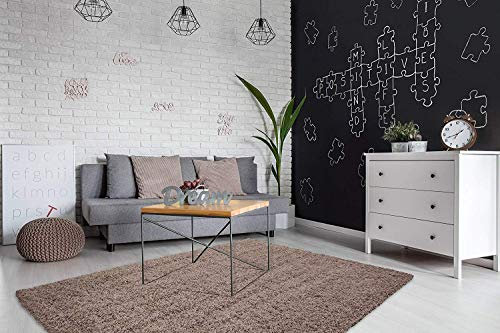Lalee Moderner Hochflorteppich, Hellbraun, 200 x 290 cm