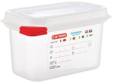 Araven DL979 Food Container (Pack of 4) | Withstands temperatures from -40C to 95C for commercial kitchens, featuring an airtight seal to keep ingredients fresh.