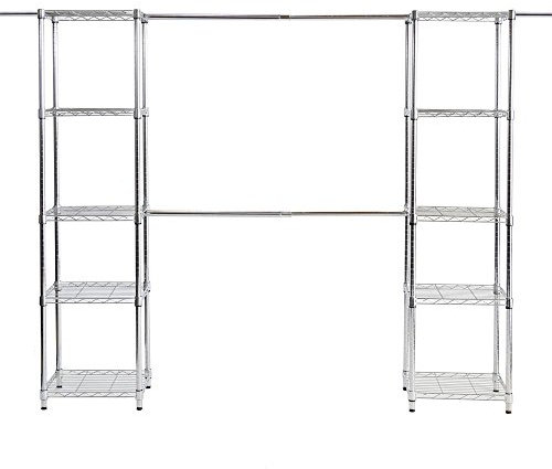 Sevilla Classics Sistema organizador de armario extensible, 160/218 L x 36 P x 183 cm A