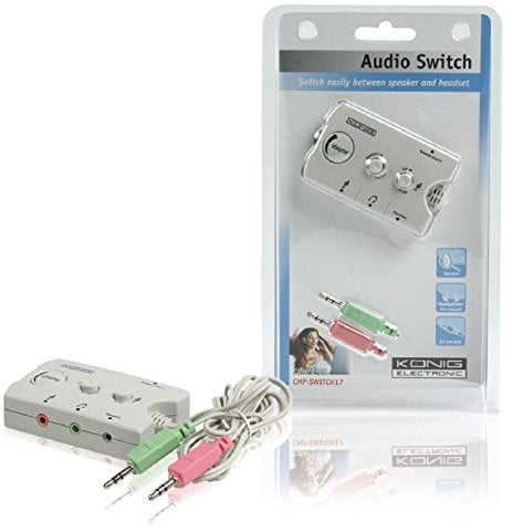 Konig CMP-SWITCH17 - Analog Audio-Schalter - 2 x 3.5 mm Stecker - 3 x 3.5 mm Buchse