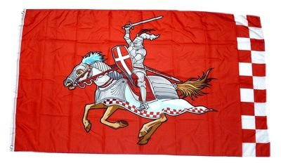 Fahne Ritter mit Pferd rot NEU 90 x 150 cm Flaggen