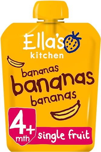 Ella's Kitchen First Taste Bananas Puree, Stage 1 (4+ months), Pack of 7, 490g