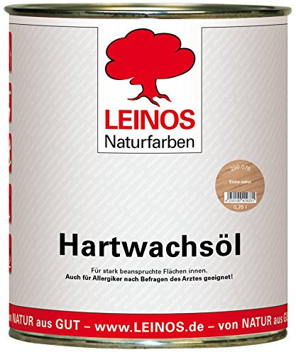 LEINOS 290 Hartwachsöl, 0,75 l, Eiche natur | sehr widerstandsfähige, seidenmatte Öl-Wachs-Harz-Beschichtung | Ideal für stark strapazierte Holzfußböden und Treppen