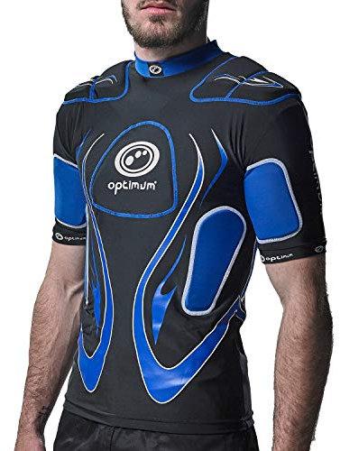 OPTIMUM Jungen Unisex Junior Inferno Schützende Schulterpolster, Schwarz/Blau, Klein, Black/Blue, Boys (XX-Small)