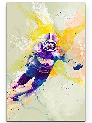 Paul Sinus Art American Football IV 90x60cm auf Leinwand gespannt fertig zum aufhängen