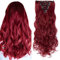 SEGO Clip in Extensions 8 Teiliges Set Haarverlängerung Haarteil wie Echthaar gewellt Maroon Mix Dunkelrot 24(61cm)