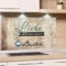 GRAZDesign Spritzschutz Küche Glasrückwand braun, Rückwand Küche Spruch, Spüle & Herd Schutz mit Spruch Liebe den Tisch deckt, Küchenrückwand Glas braun / 60x40cm