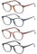 4 Pack Retro Round Reading Glasses Men Women Spring Hinges Lightweight Quality Readers (2.0, 4 Mix Color)