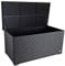 RS Trade® exclusive 'Venezia' 950 L Polyrattan Garten Kissenbox aufbewahrungsbox wetterfest wasserdicht 146 x 83 x 80 cm, Auflagenbox mit verstärktem Deckel und Gasdruckfedern, Schwarz