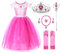 JerrisApparel Fille Princesse Aurora Costume Élégant Tulle Fête Robe (4 ans, Cheville avec Accessoires)