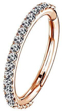 OUFER 16G Rostfreier Stahl Knorpel Ohrringe Fünf Petal Clear CZ Blume Tragus Helix Earrings Knorpel Ohrstecker rose gold 10