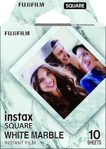 instax SQUARE instant film, WHITEMARBLE border, 10 shot pack, suitable for all instax SQUARE cameras and printers