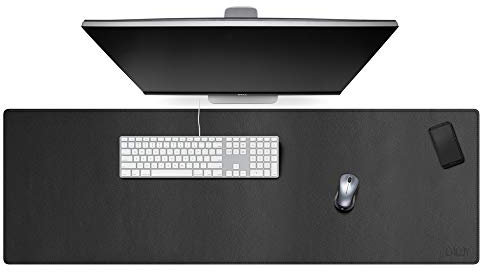 Cacoy 120x40 cm Schreibtischunterlage Leder, Office Schreibunterlage Unterlage Schreibtisch, Großes Gaming-Mauspad Tastatur Unterlage Schreibtisch Zubehör für Büro und Home, Schwarz