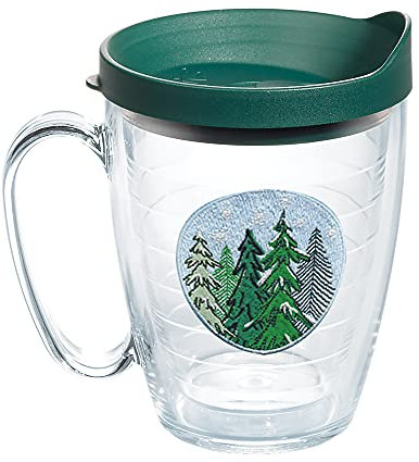 Tervis Vaso aislado de doble pared hecho en Estados Unidos con diseño de Navidad Spruced Up mantiene las bebidas frías y calientes, taza de 16 onzas, transparente