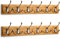 LARHN Garderobenhaken Holz (2 Stück) - Garderobenleiste Holz mit 6 Haken in Nickel Matt - 59 cm - Kleiderhaken Wand - Wandgarderobe für Flure, Garderoben, Schlafzimmer und Badezimmer