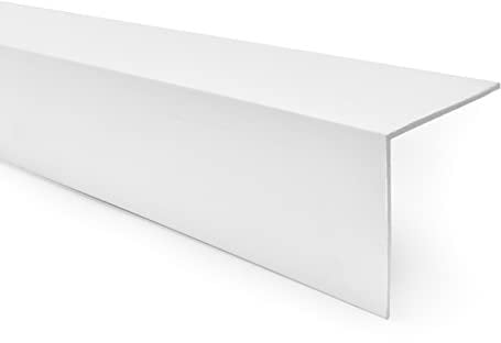 Quest PVC Winkelprofil Kunststoff Selbstklebend Kantenschutz Eckenschutz Eckleiste Winkelleiste, 50x50mm, 200cm, weiß