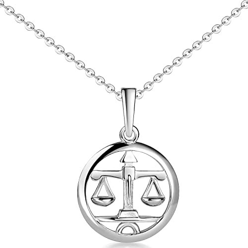 Materia Waage Anhänger - Sternzeichen Kette Silber 925 rhodiniert KA-497-K142